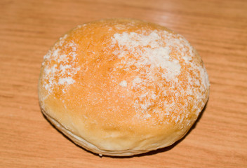 Baked buns from yeast dough with topping of sugar and flour