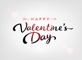 Naklejka na ściany i meble White happy valentines day card with hearts and arrow.