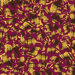 Abstract elephant monster seamless pattern.