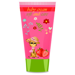 Baby cream tube with kids design