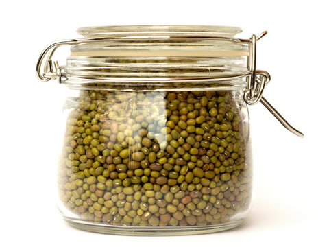 mung beans on a white background