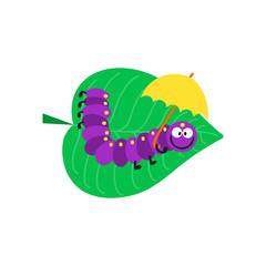 Cartoon caterpillar insect vector illustration.