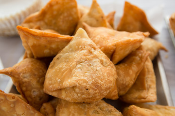 Close-up of Indian Samosas