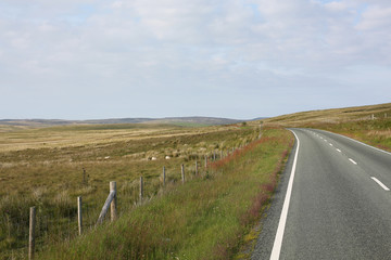 Rural road in Wales, Great Britain