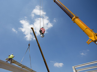 Construction worker with crane