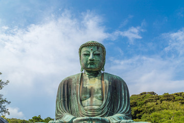 The Great Buddha in Kamakura Japan.  Located in Kamakura, Kanagawa Prefecture Japan.