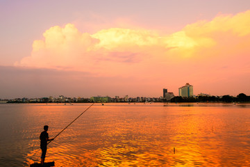 Fishing in Hanoi's West Lake