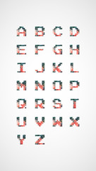 Font polygonal consist of triangles geometric gradient for your