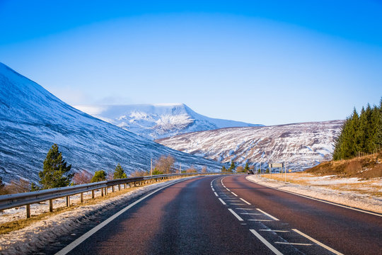 Empty road in Scotland