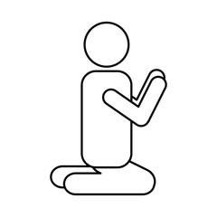 silhouette human praying icon vector illustration design