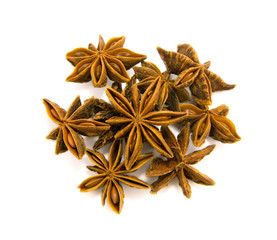 Heap of anise star space isolated of white background
