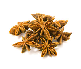 Heap of anise star space isolated of white background