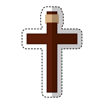 jesuschrist on the cross avatar character icon vector illustration design