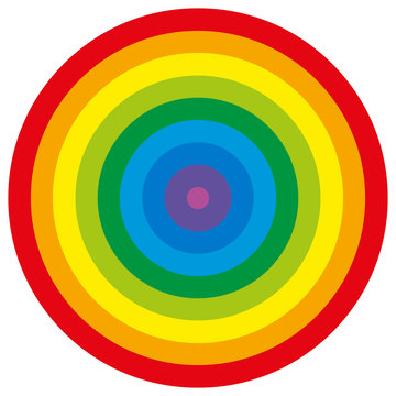 Rainbow colored circle. Isolated vector illustration on white background.