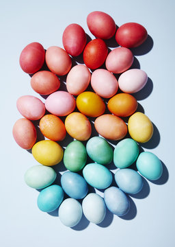 Colourful eggs, studio shot