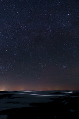 Night landscape with  mountains and sky with stars