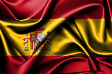 Amazing waving Spanish flag.