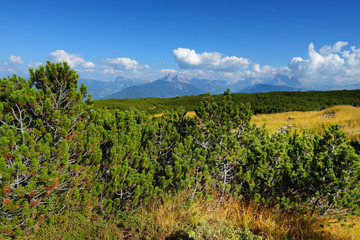 Spectacular view of majestic rocky mountains of Italian Dolomites