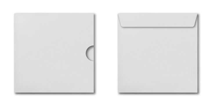 Set of white square envelopes