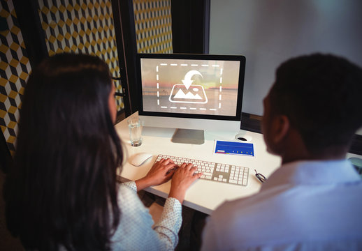 Two Laptop Users at Table Mockup 2