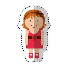cute girl character icon vector illustration design