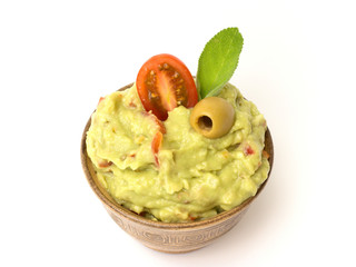 guacamole on a white background