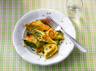 Maultaschen gefüllt mit Spinat