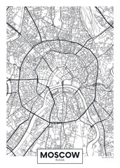 Fototapeta na wymiar Vector poster map city Moscow
