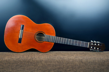 Fototapeta premium classical acoustic guitar closeup