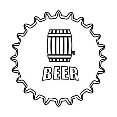 contour beer cap emblem icon image, vector illustration