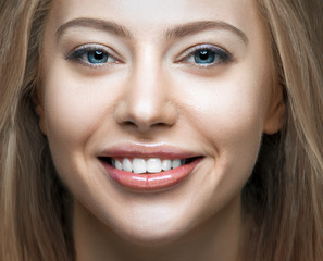 portrait of beautiful young happy smiling woman