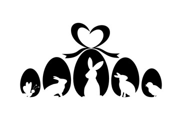 Ostereier mit Schleife