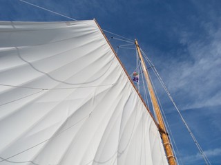 Fototapeta premium Sail and Mast on Blue