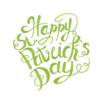 St Patrick's Day Illustration Lettering Hand-Painted 