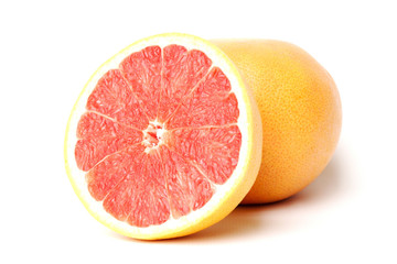 pink grapefruit on a white background