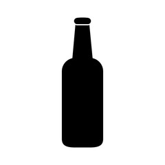 black bottle of beer icon design, vector illustration