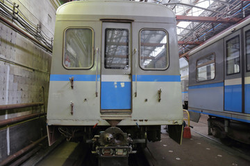 The depot with workshops for the repair of subway's rolling stock and metro wagons