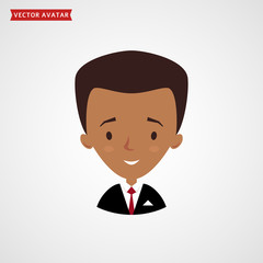 Face of black man. Businessman avatar.