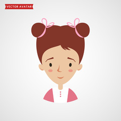 Girl icon. Vector avatar.