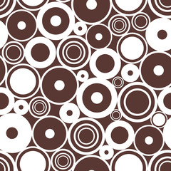 Seamless vector geometrical pattern. Endless brown background with circles. Graphic illustration. Print for cover, fabric, wrapping, background.