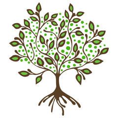 Obraz premium Vector hand drawn illustration, decorative ornamental stylized tree. Hand drawing colorful artistic silhouette. Graphic vector illustration. Decorative artistic ornamental wood