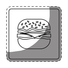 hamburger fast food emblem image vector illustration design
