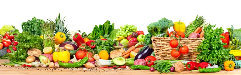 Keuken foto achterwand Verse groenten Biologische groenten en fruit