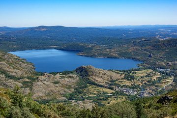 Fototapeta na wymiar Top view of Sanabria lake panoramic view (Spain)