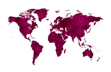 Fototapeta na wymiar World map pink color vector