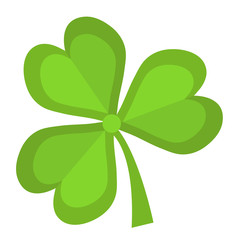 Clover, icon flat style. St. Patrick's Day symbol. Isolated on white background. Vector illustration