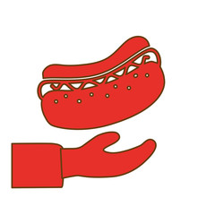 hot dog in the hand icon image, vector illustration design