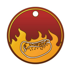 hot dog fast food emblem image vector illustration design
