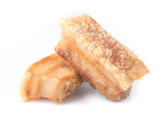 deep fried pork belly for food on white background