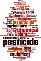 Obraz premium Pesticide word cloud concept. Vector illustration